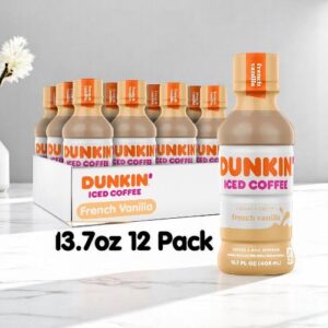 Dunkin' Donuts French Vanilla Iced Coffee Bottles, 13.7 fl oz, 12 Pack