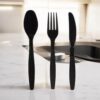 SKYLINE plastic cutlery Medium knife black pack 1000