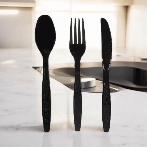 SKYLINE plastic cutlery Medium knife black pack 1000