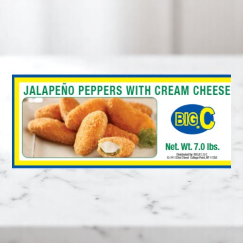 Frozen Big C - Jalapeno Peppers w/ Cream Cheese - 7lb Box