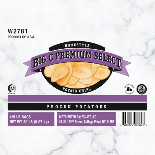 Frozen Big C - Premium Select Homestyle Potato Chips - 5 lbs