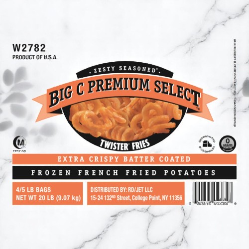 Frozen Big C - Premium Select Zesty Twister French Fries - 20 lbs