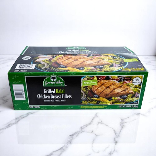 Garden Valley Grilled Halal Chicken Breast Fillets , Fully Cooked - 10 lbs