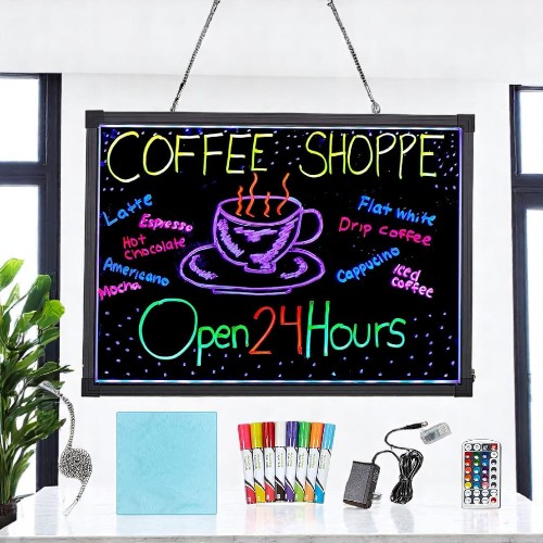 LED Illuminated Hanging Message Writing Board 20 x 28