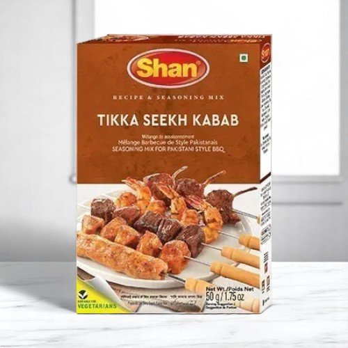 Shan Tikka Seekh Kebab Spice Mix 50 gm box -case